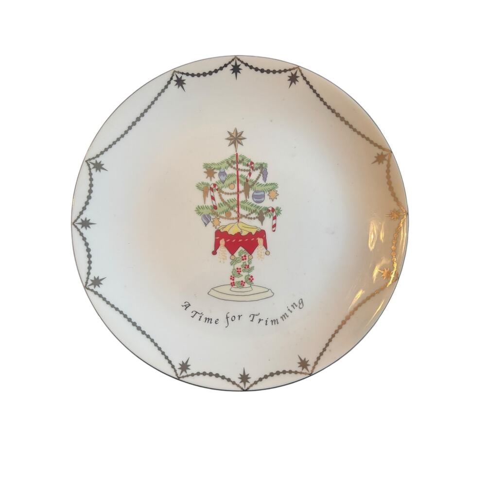 Lenox Merry & Bright Its Time For Trimming 8” Dessert Salad Plate Christmas